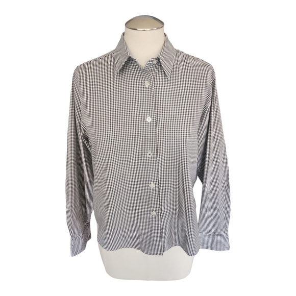 VTG Yves St. Claire Black White Checkered Button-Up Shirt Women’s 10P Mod Style - Picture 1 of 10